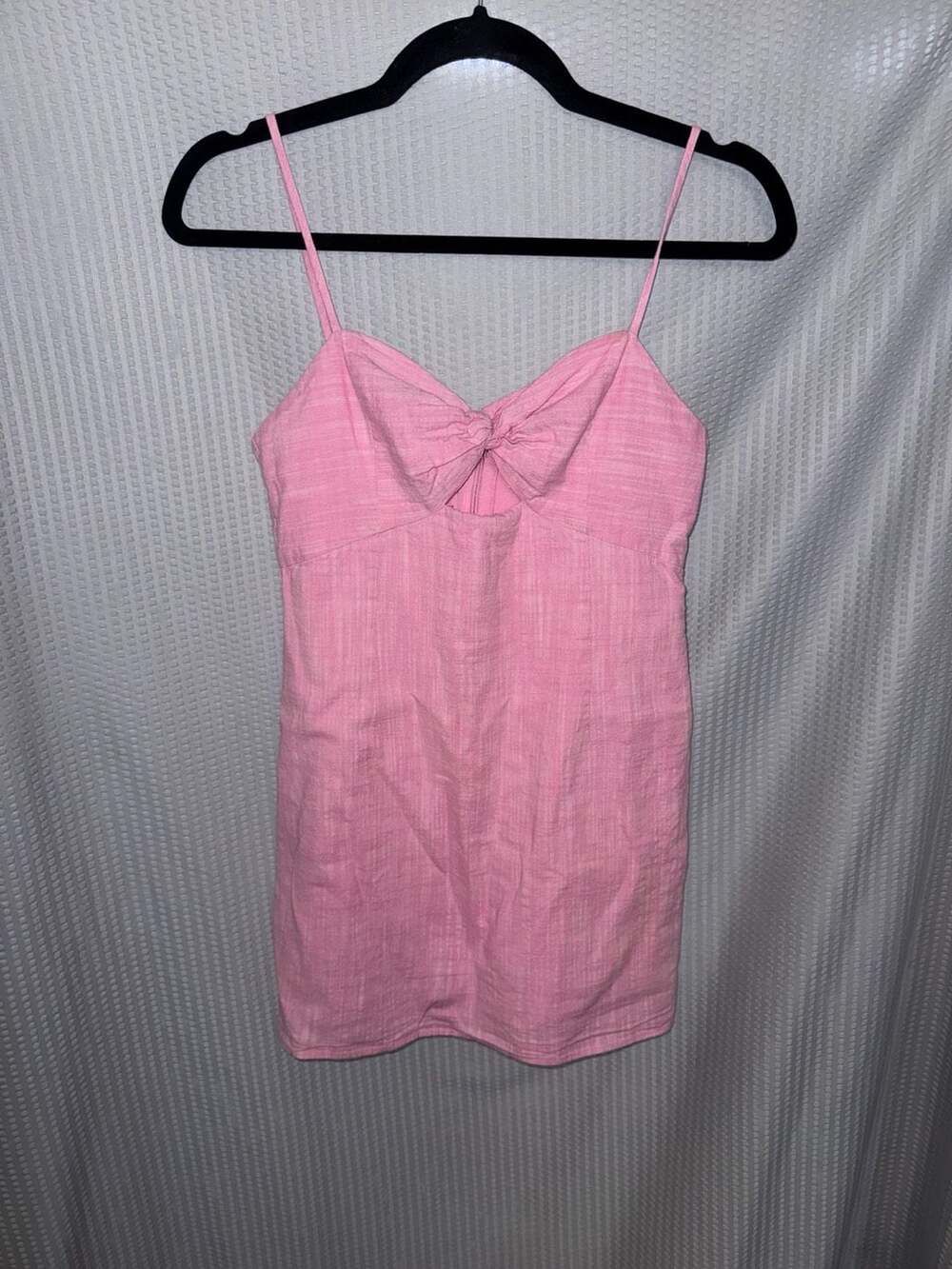 The Impeccable Pig Pink Tie Front Mini Dress Size S